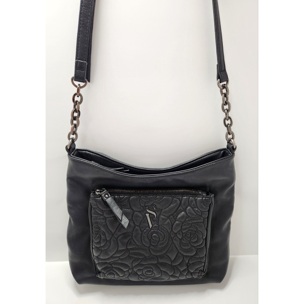 Simply Vera Vera Wang Black Rose Imbossed Purse‎